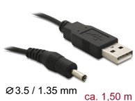 DELOCK USB Power kabel > DC 3,5×1,35 mm, 1,5 m
